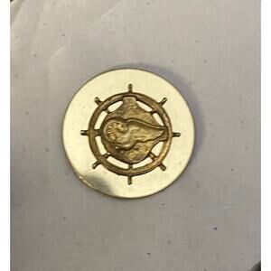 United States Army Transport Insignia Pin Ship Wheel Winged Car Wheel Rails 27mm